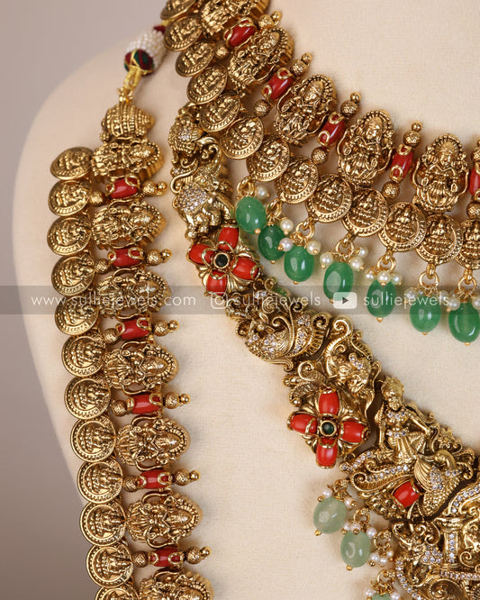 Premium Goddess Coral Coin Bridal Combo - Mint Beads ( 6 piece )