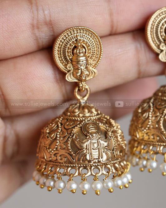 E1263 - Gold Kerala Traditional Kathakali Jhumka