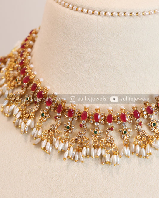 Sullie Basic - Ruby Guttapusalu Bridal Combo with Earring ( 3 piece )