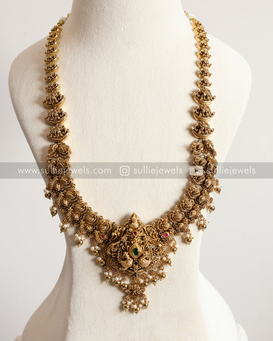 No Idol - Premium 3D Peacock Design Haaram / Long Chain with Jhumka