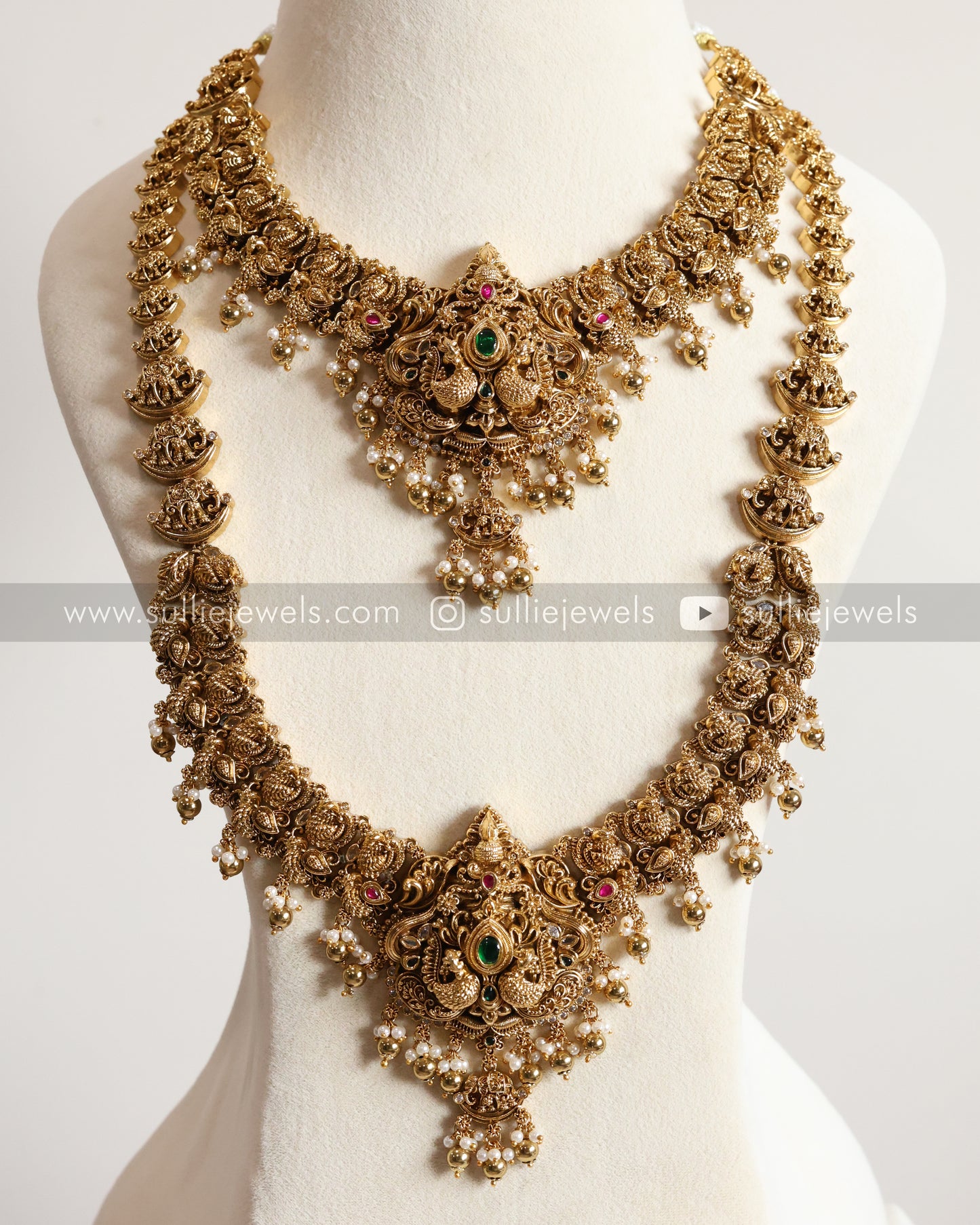 No Idol - Premium 3D Peacock Design Bridal Combo ( 3 piece )