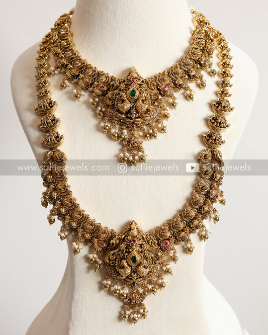 No Idol - Premium 3D Peacock Design Bridal Combo ( 3 piece )