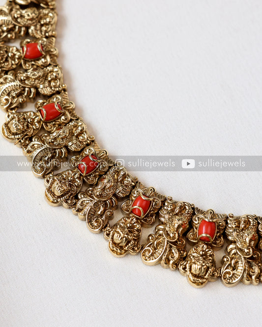 Coral Stone Premium Necklace with Earring