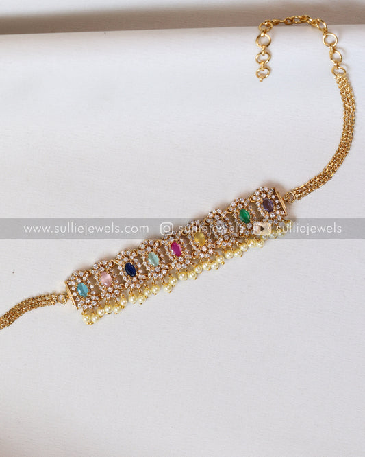 Premium Multicolour AD Choker with Stud