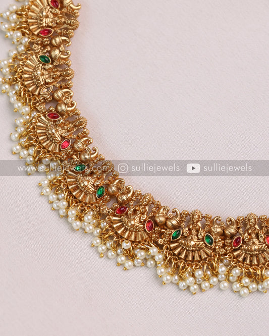 Sullie Basic - Lakshmi Multicolour Guttapusalu Necklace with Stud