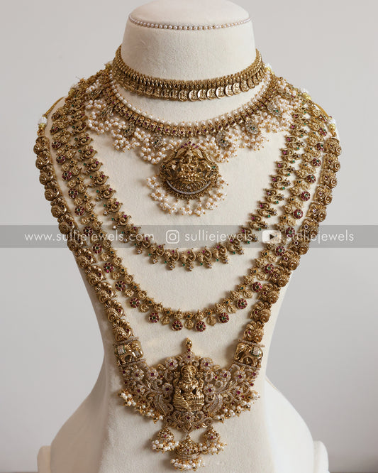 Goddess Stone And Kemp Coin Bridal Combo ( 9 piece )