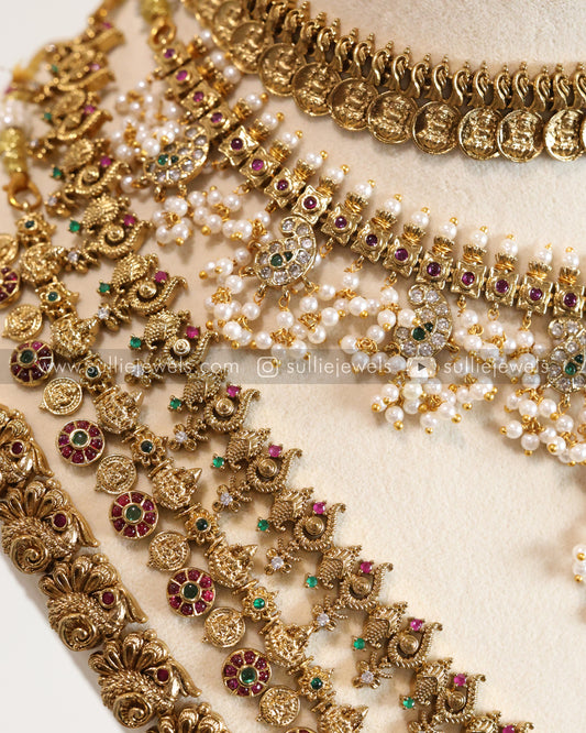 Goddess Stone And Kemp Coin Bridal Combo ( 9 piece )