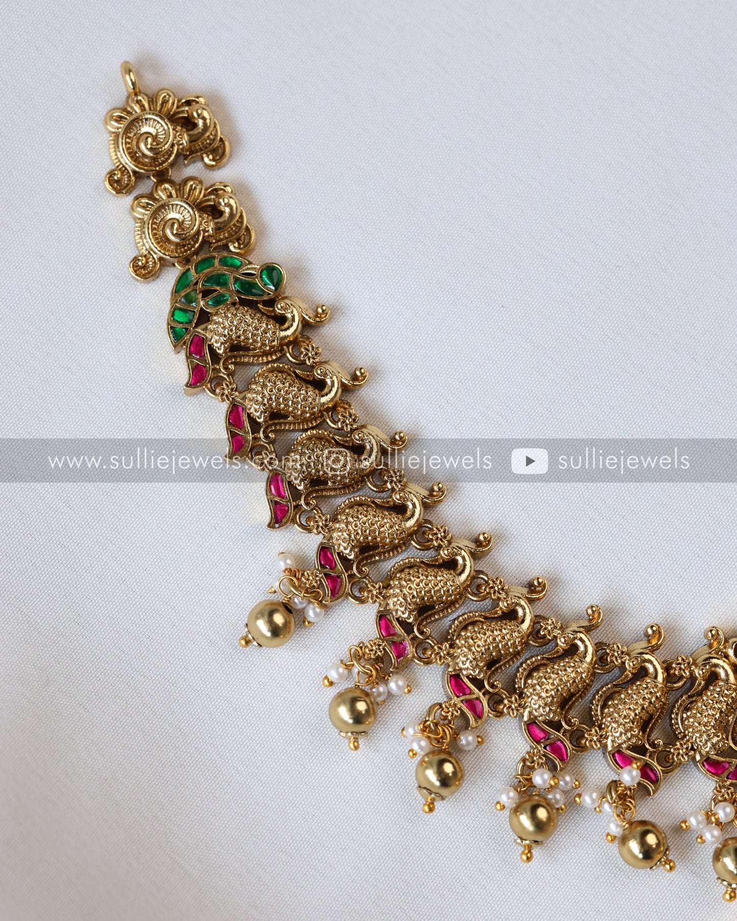 Peacock Lightweight Matte finish Necklace with Jhumka - No Idol