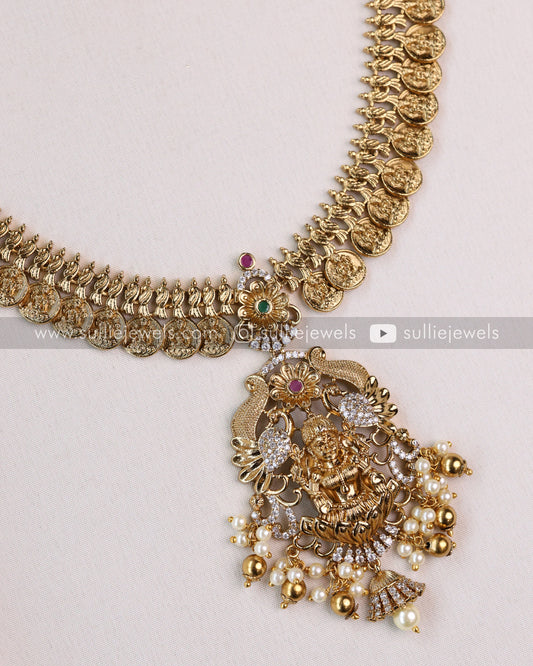 Lakshmi Coin Long Chain/Haaram with Earring