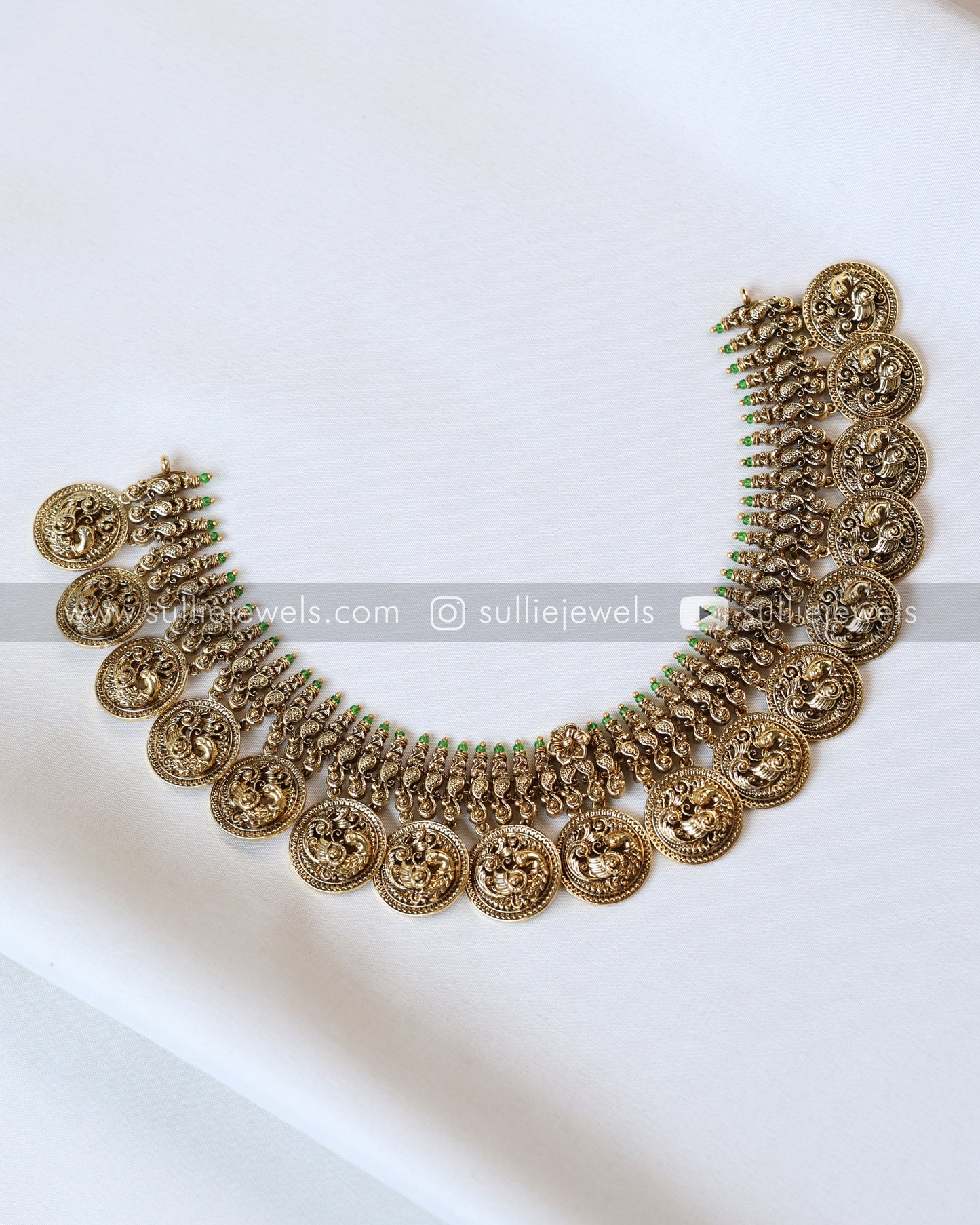 No Idol - Peacock Premium Heavy Coin Necklace with Stud
