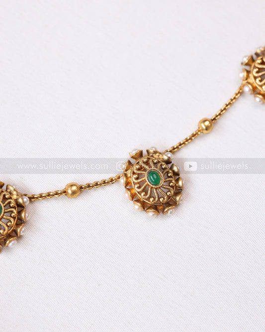 3798 - Sullie Basic - Minimal Gold Chakra Necklace with Stud