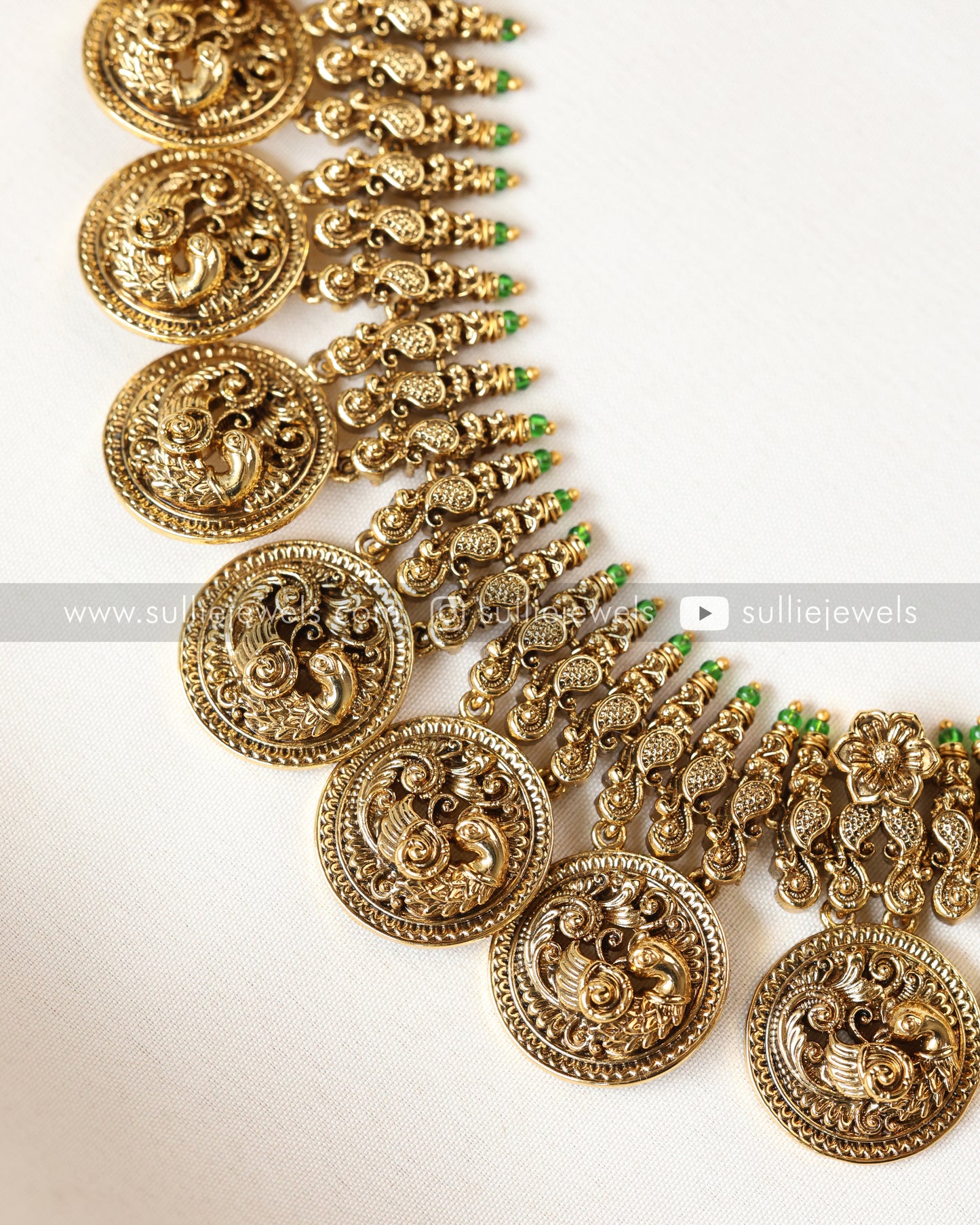 No Idol - Peacock Premium Heavy Coin Long chain / Haaram with Stud