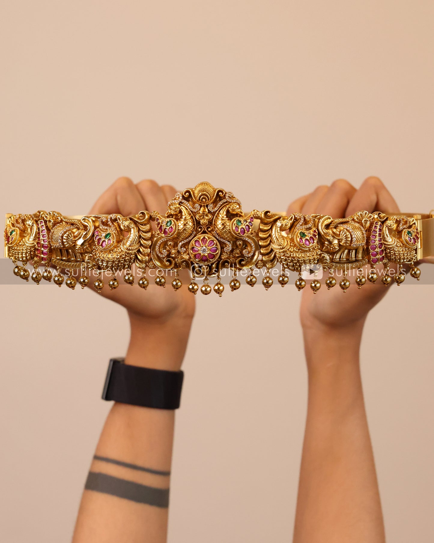 Peacock Gold Bridal Premium Hip Belt