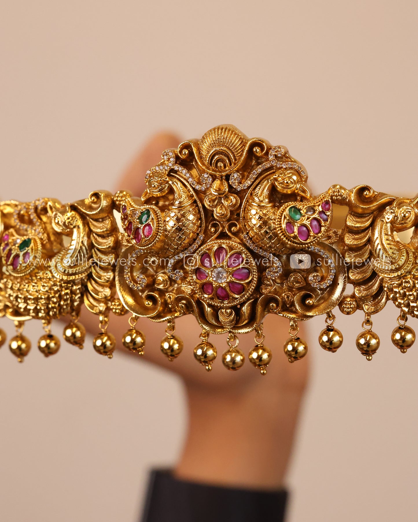 Peacock Gold Bridal Premium Hip Belt