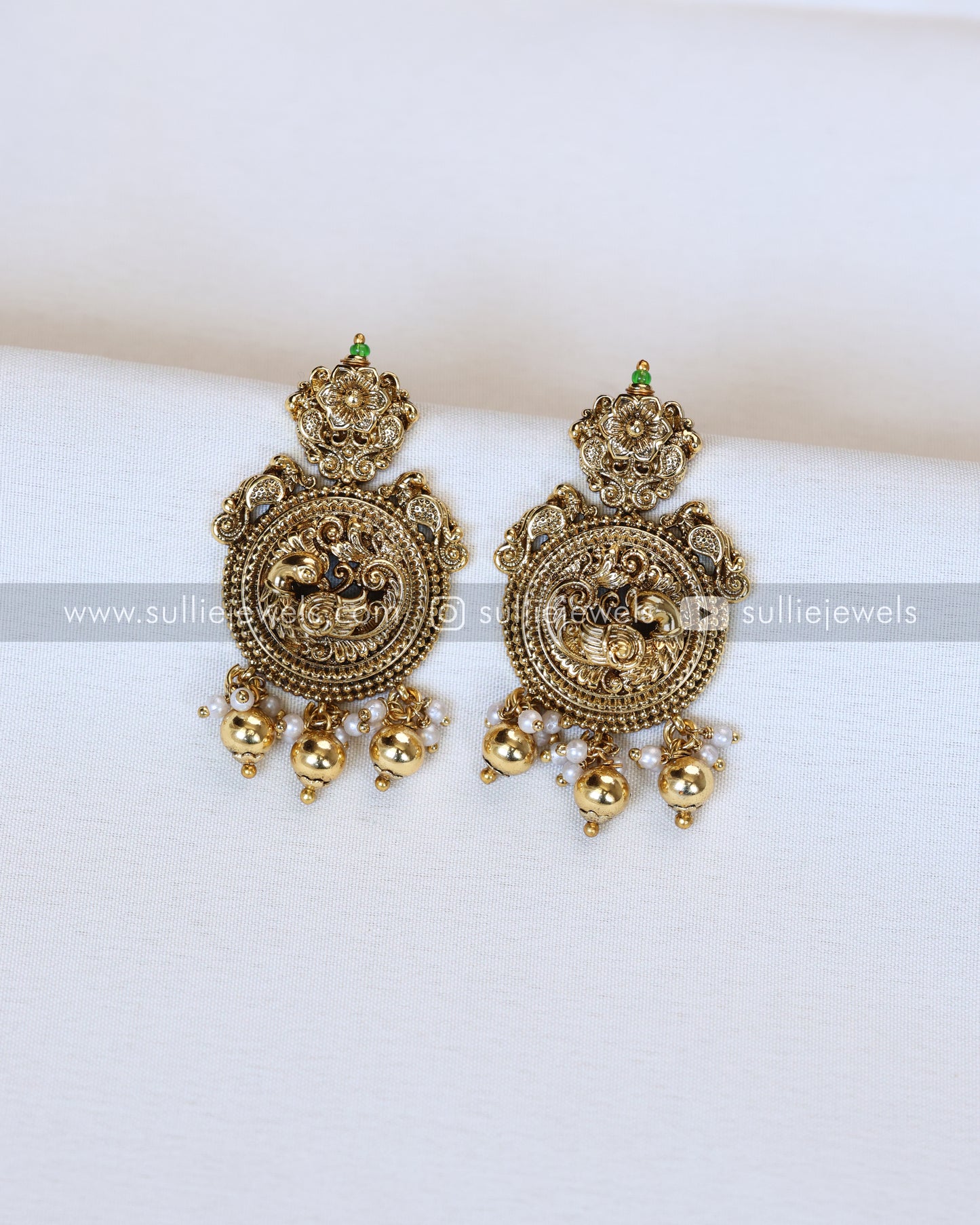No Idol - Peacock Premium Heavy Coin Long chain / Haaram with Stud