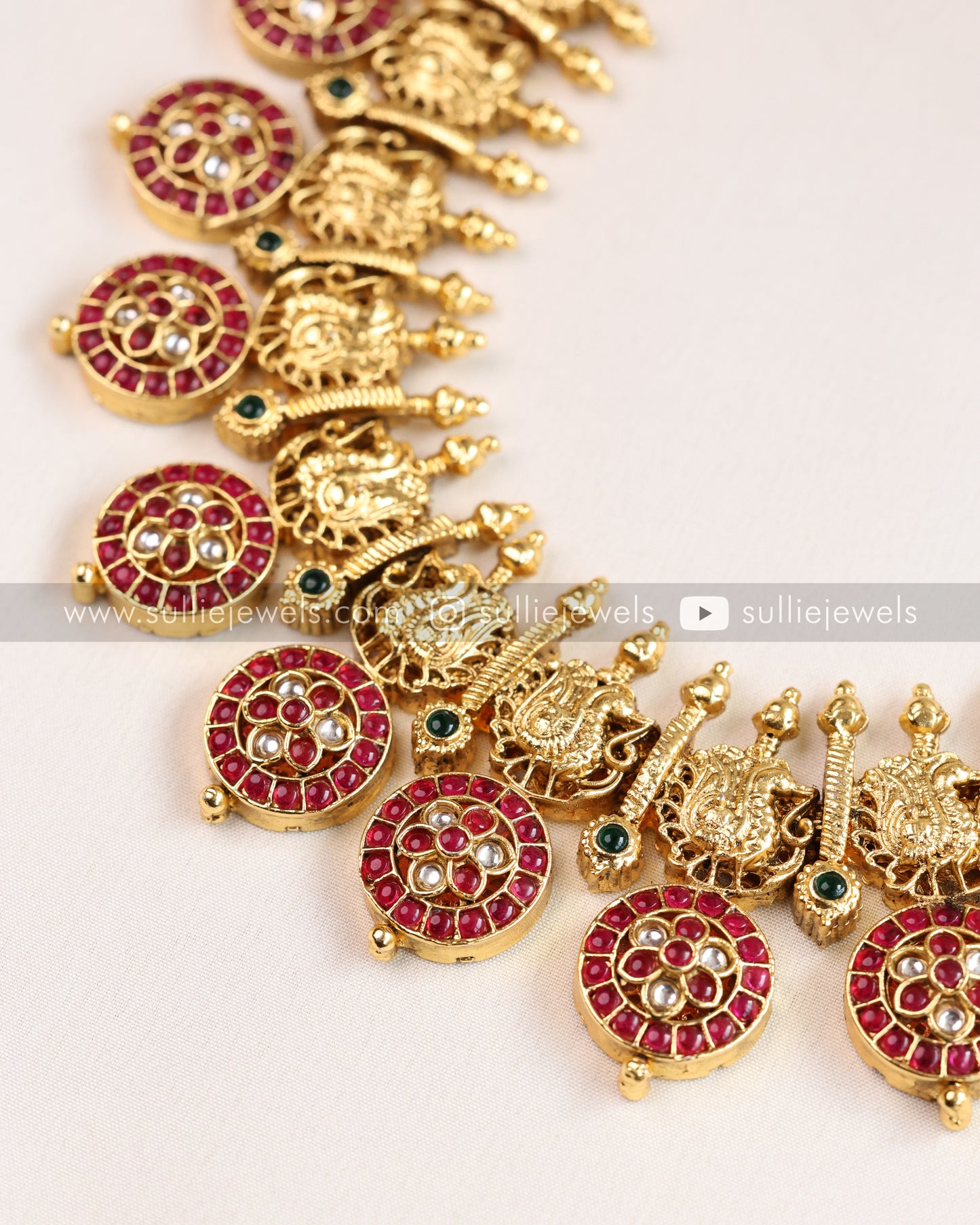 Premium Heavy Kemp Peacock Necklace with Earring