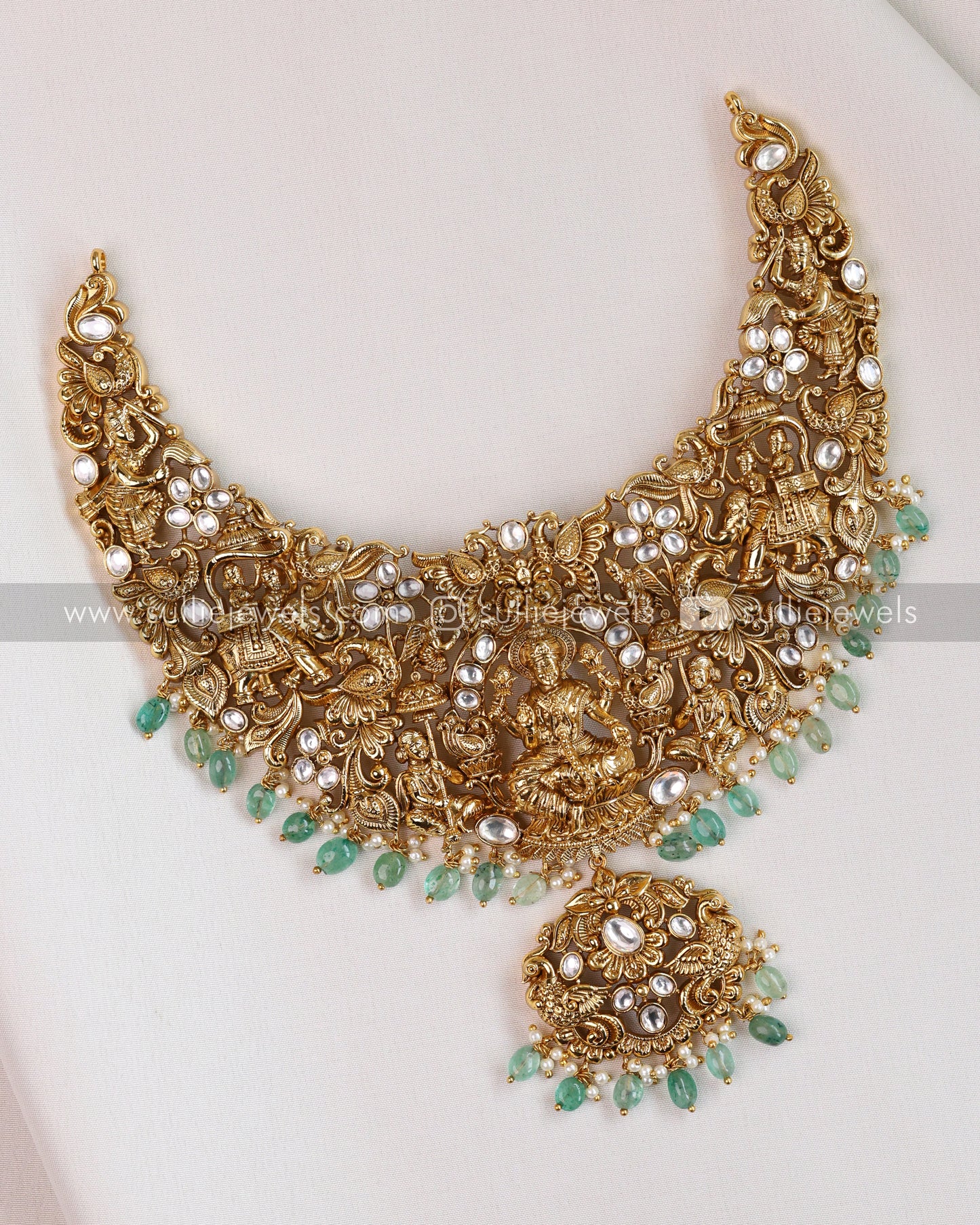 Premium Lakshmi Onyx Mint Beads Bridal Combo ( 6 piece )