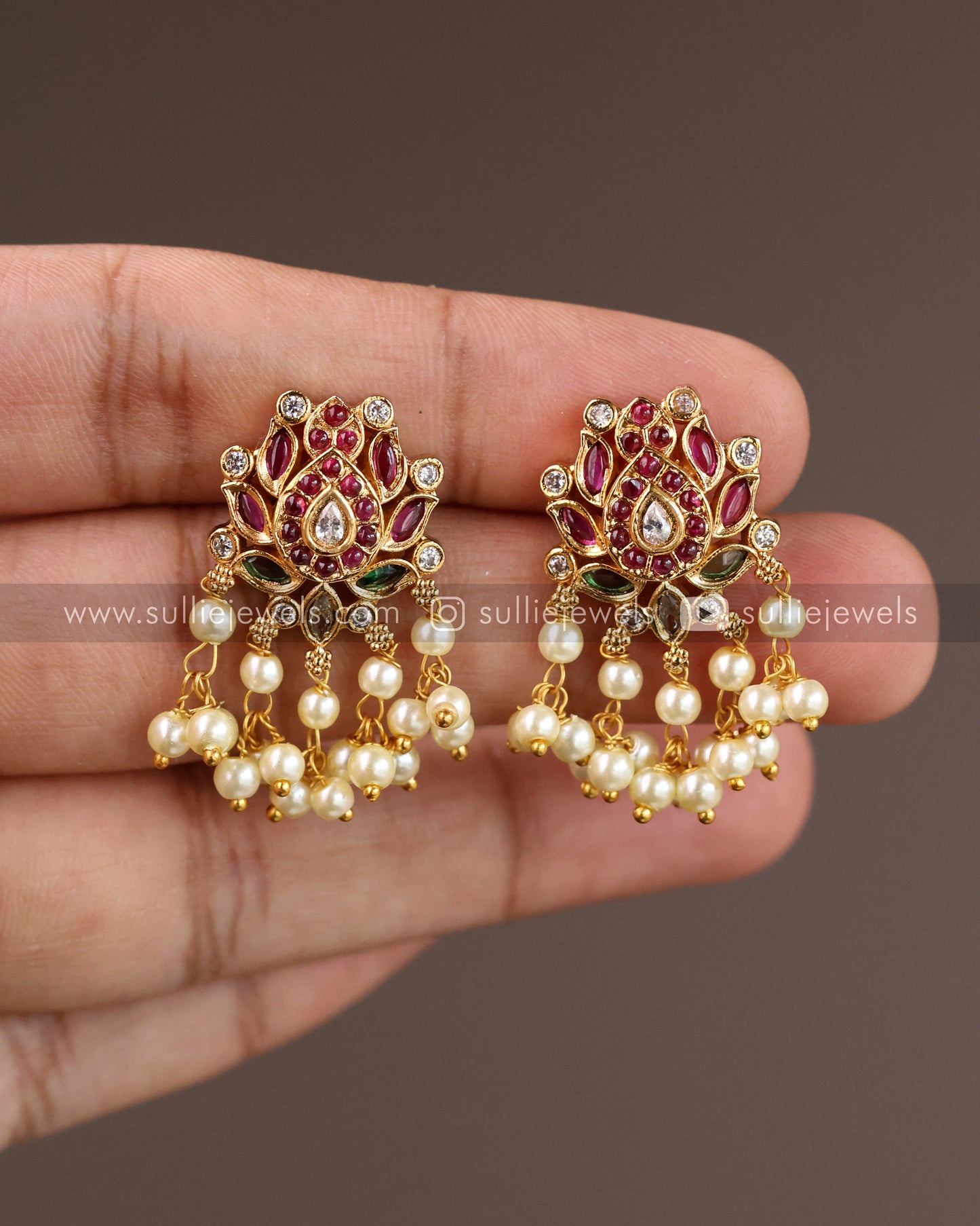 Lotus Kemp Premium Long chain/Haaram with Stud