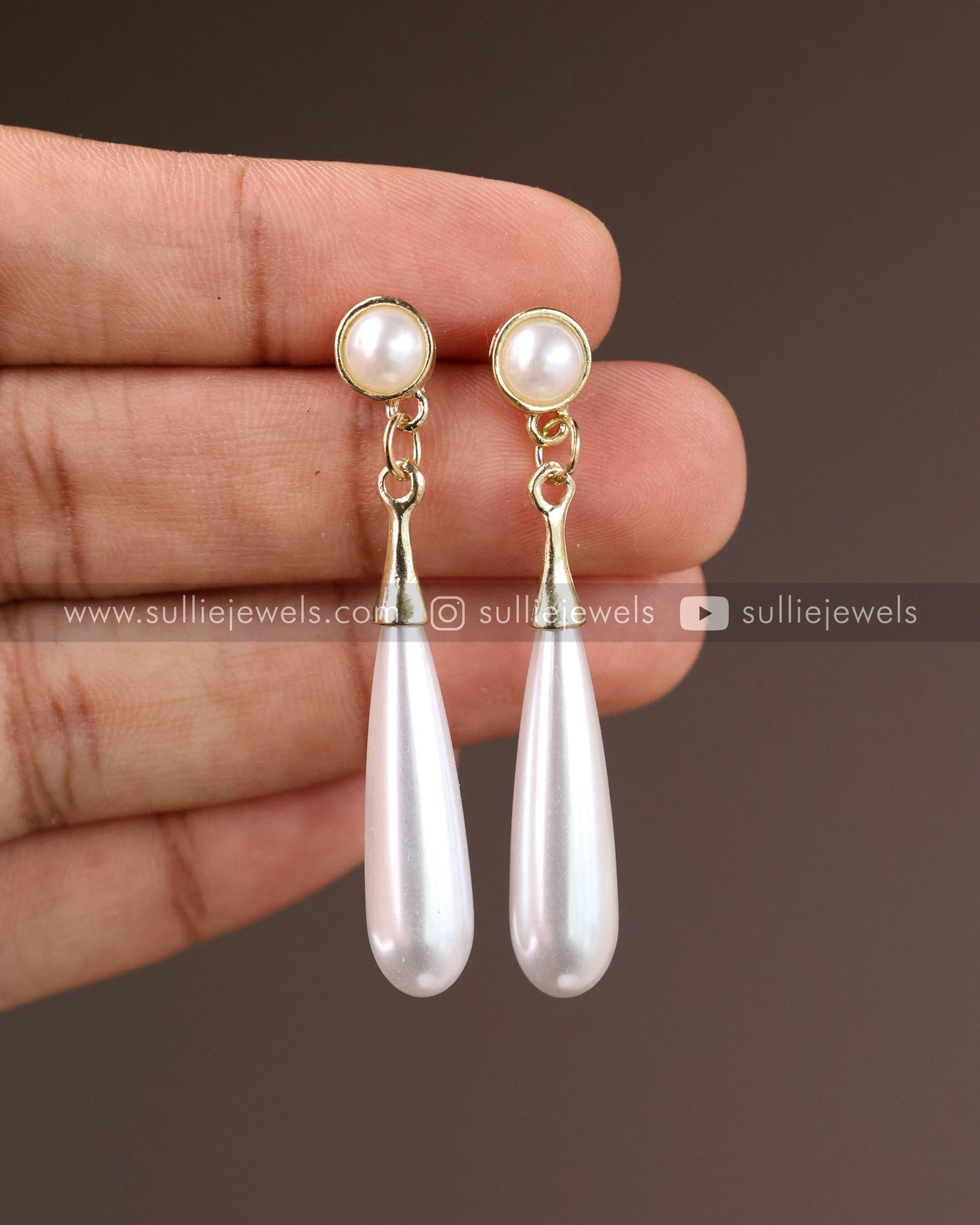 White Hanging Earring