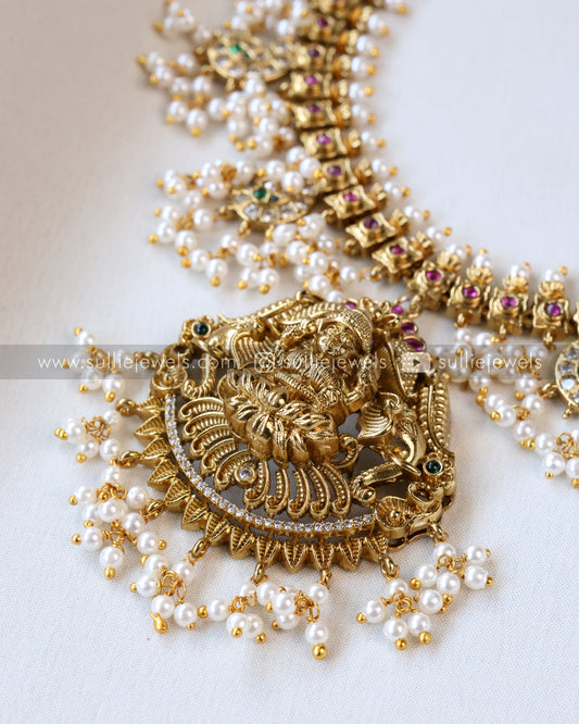 Lakshmi Guttapusalu Necklace with Jhumka