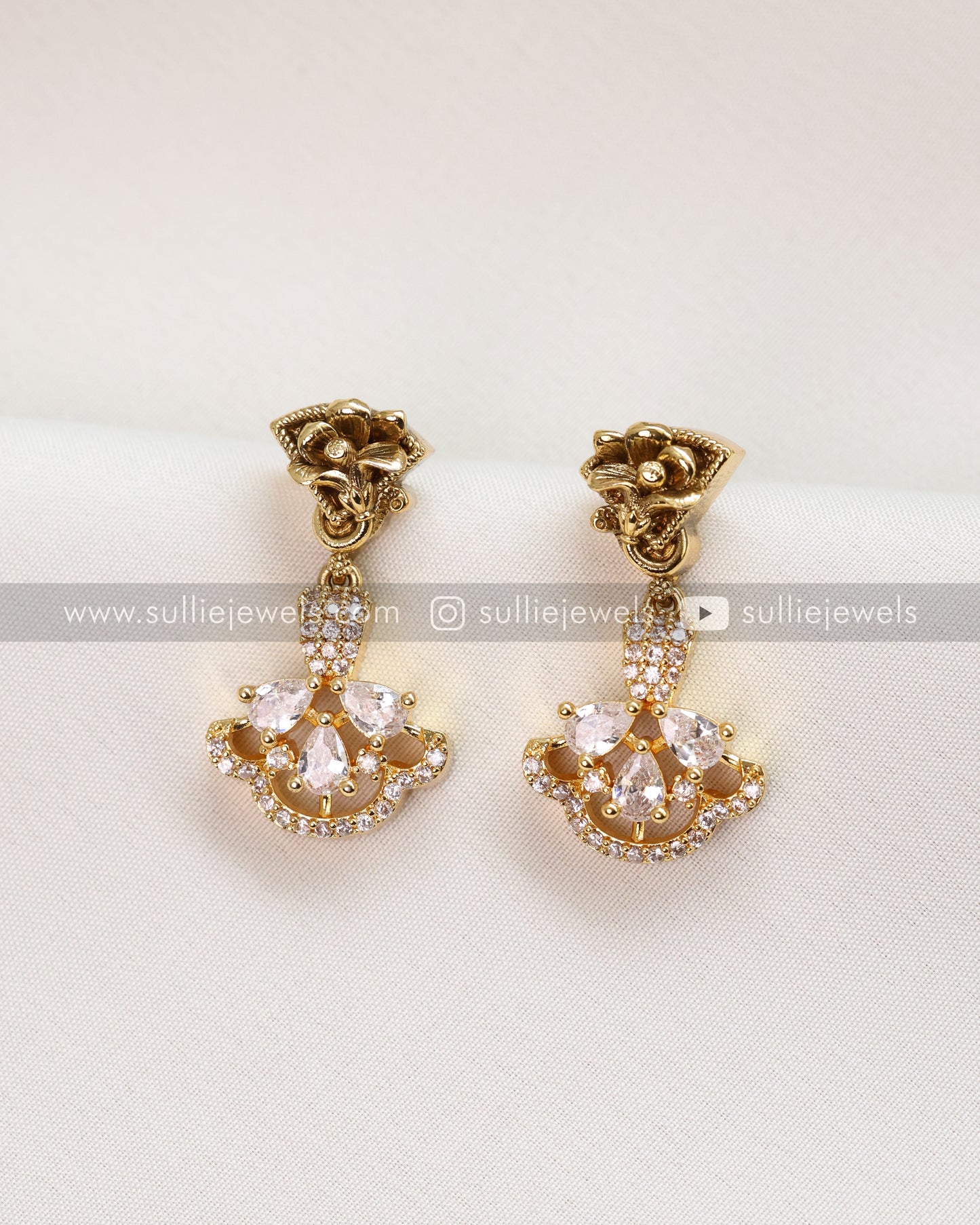 Premium Gold & Stone Necklace with Earring