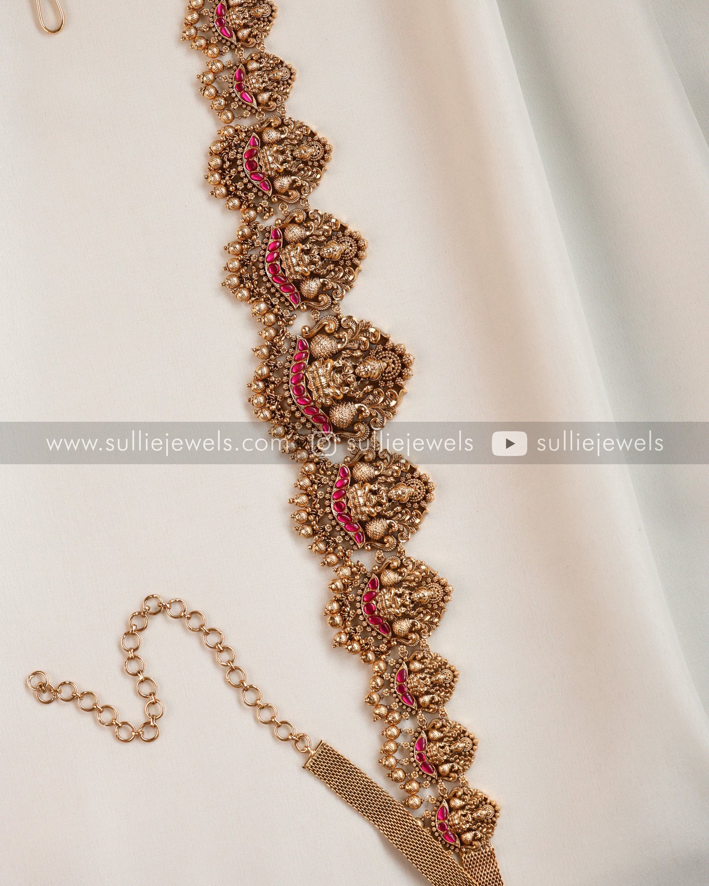 Lakshmi Premium Hip Chain - Gold Beads