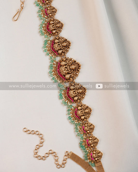 Lakshmi Premium Hip Chain - Mint Beads