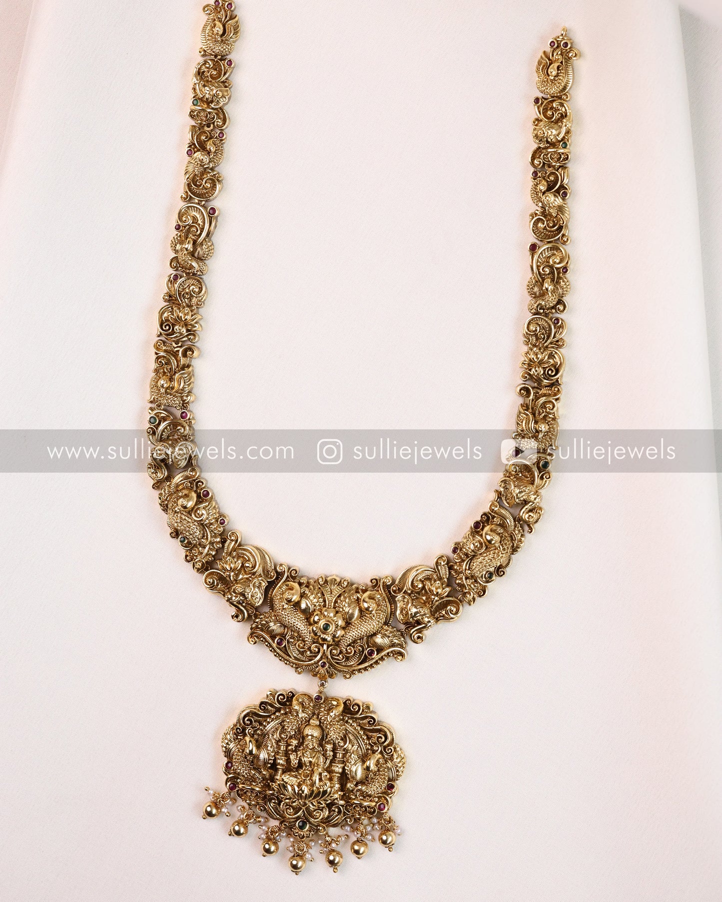 Lakshmi Antique Premium Long Chain/Haram with Earring