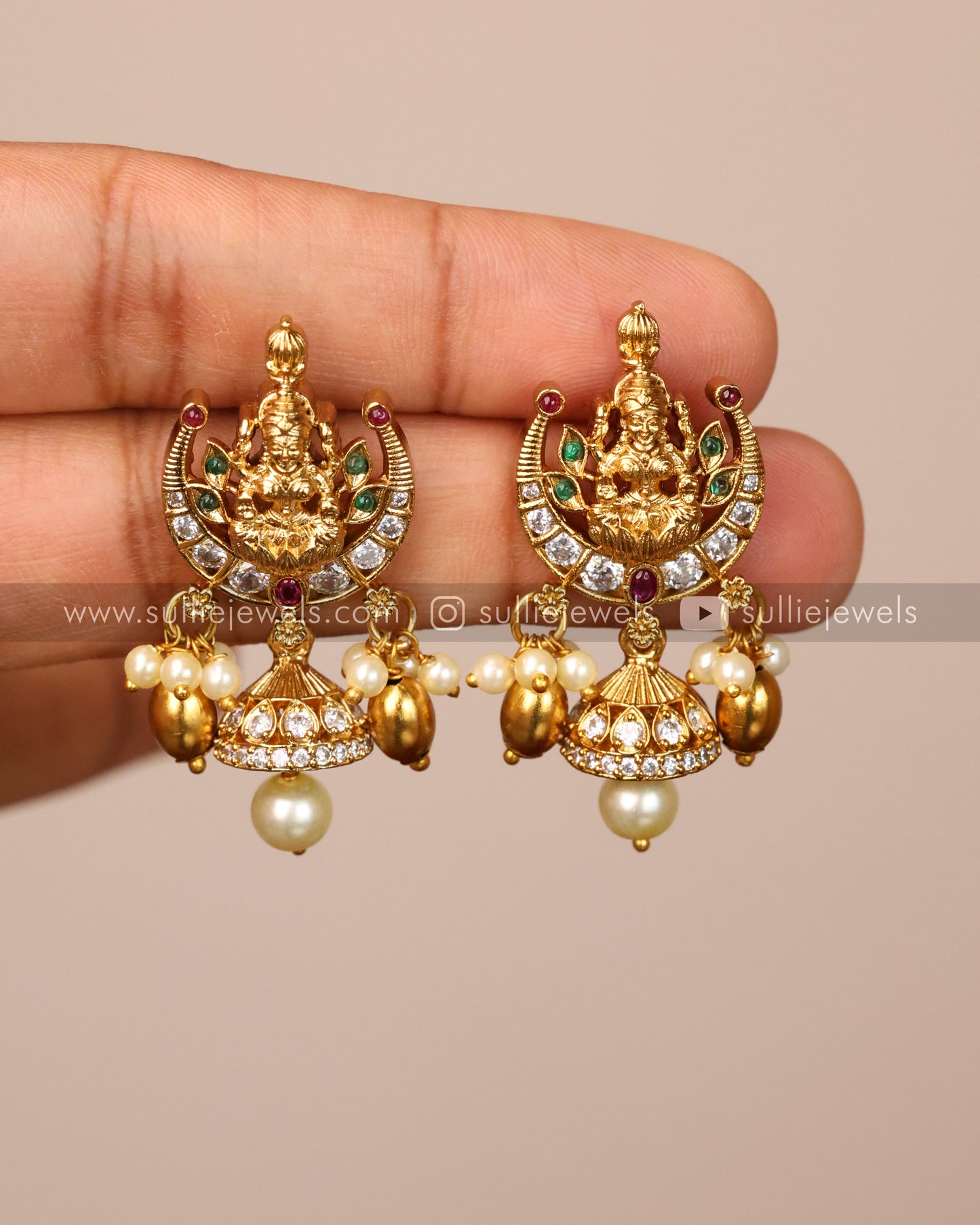 Diamond Ring Lakshmi Tier Gold Layered Combo