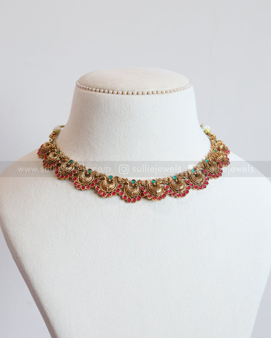 3788 - Sullie Basic - Peacock Ruby Stone Necklace with Stud
