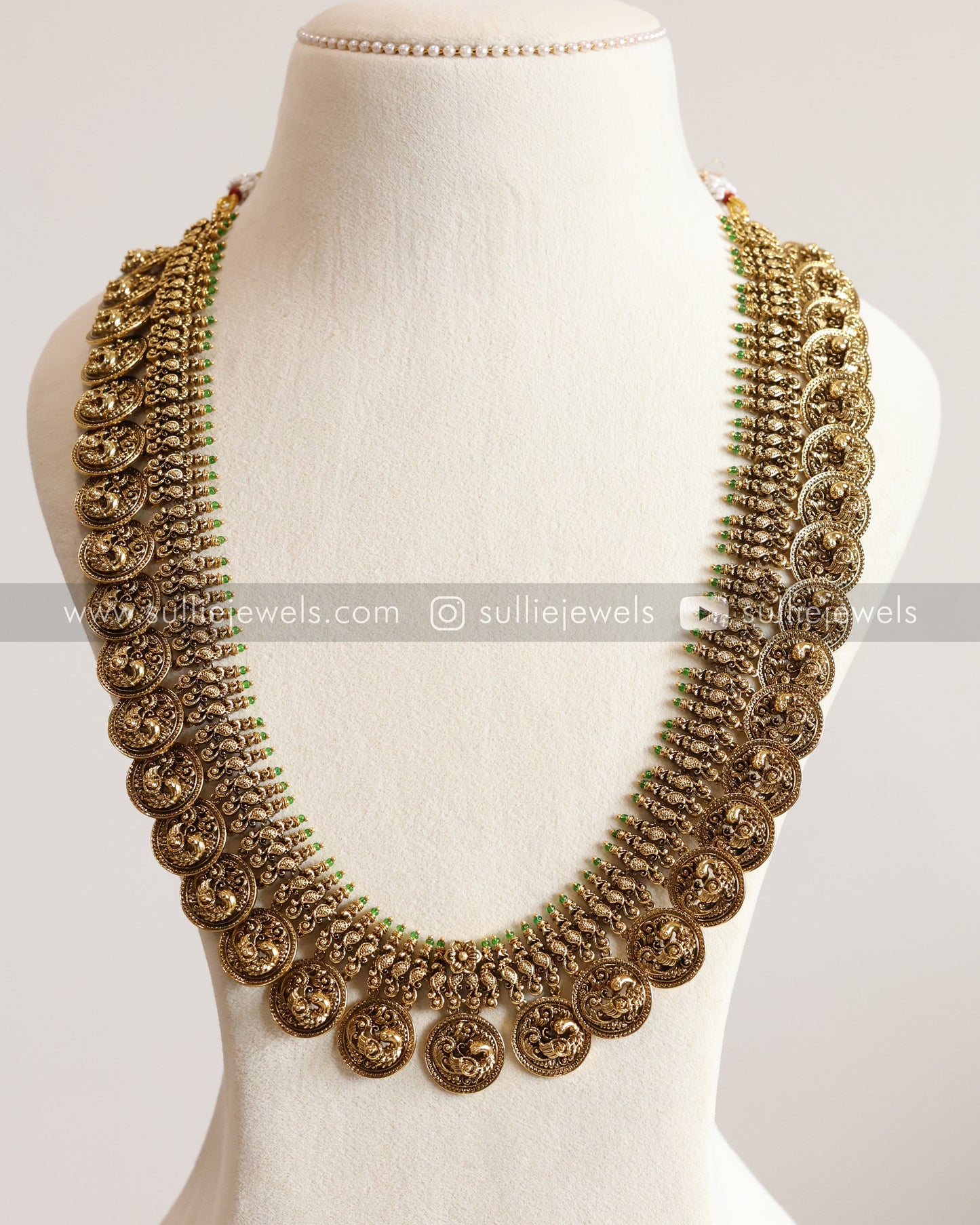 No Idol - Peacock Premium Heavy Coin Long chain / Haaram with Stud