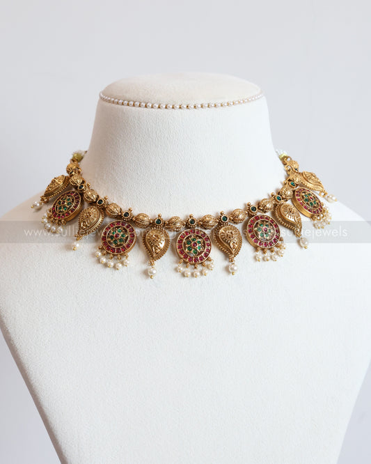 3741 -Sullie Basic - Chakra Kemp Mango Necklace with Stud