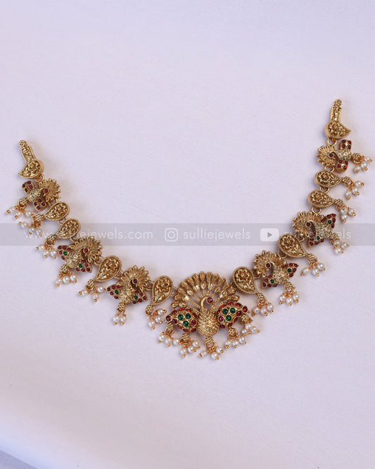 3947 - Sullie Basic Peacock Necklace with Jhumka