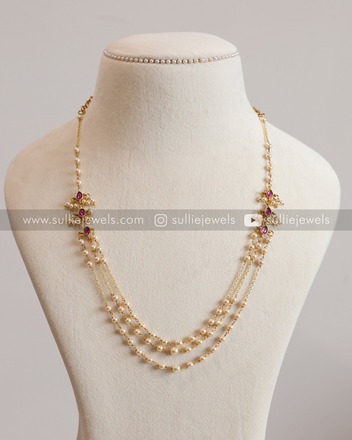 Jadau Kemp Minimal Pearl Layered Chain
