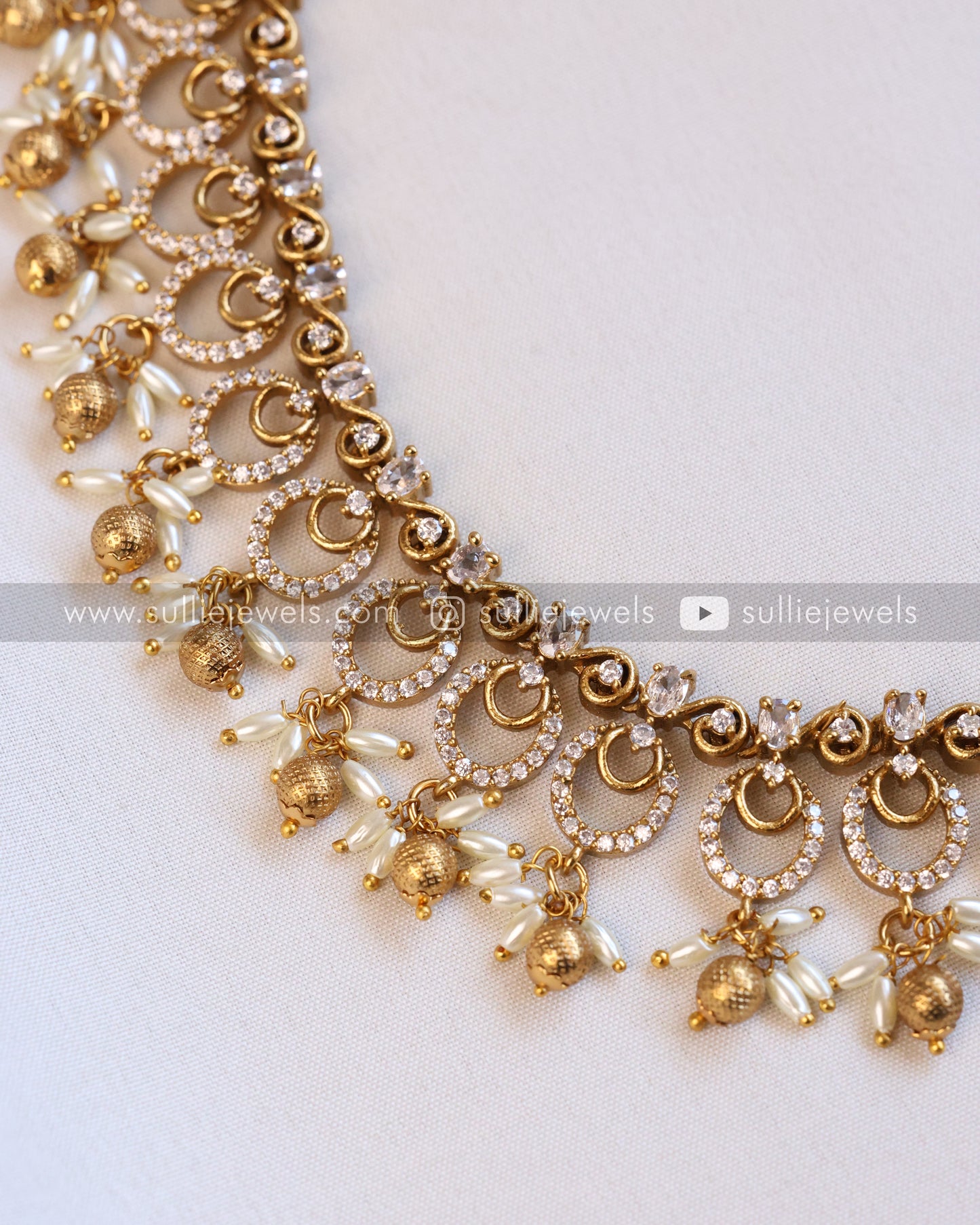 Diamond Ring with drops Necklace & Earring