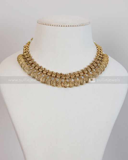3887 - Peacock Coin Necklace with Jhumka