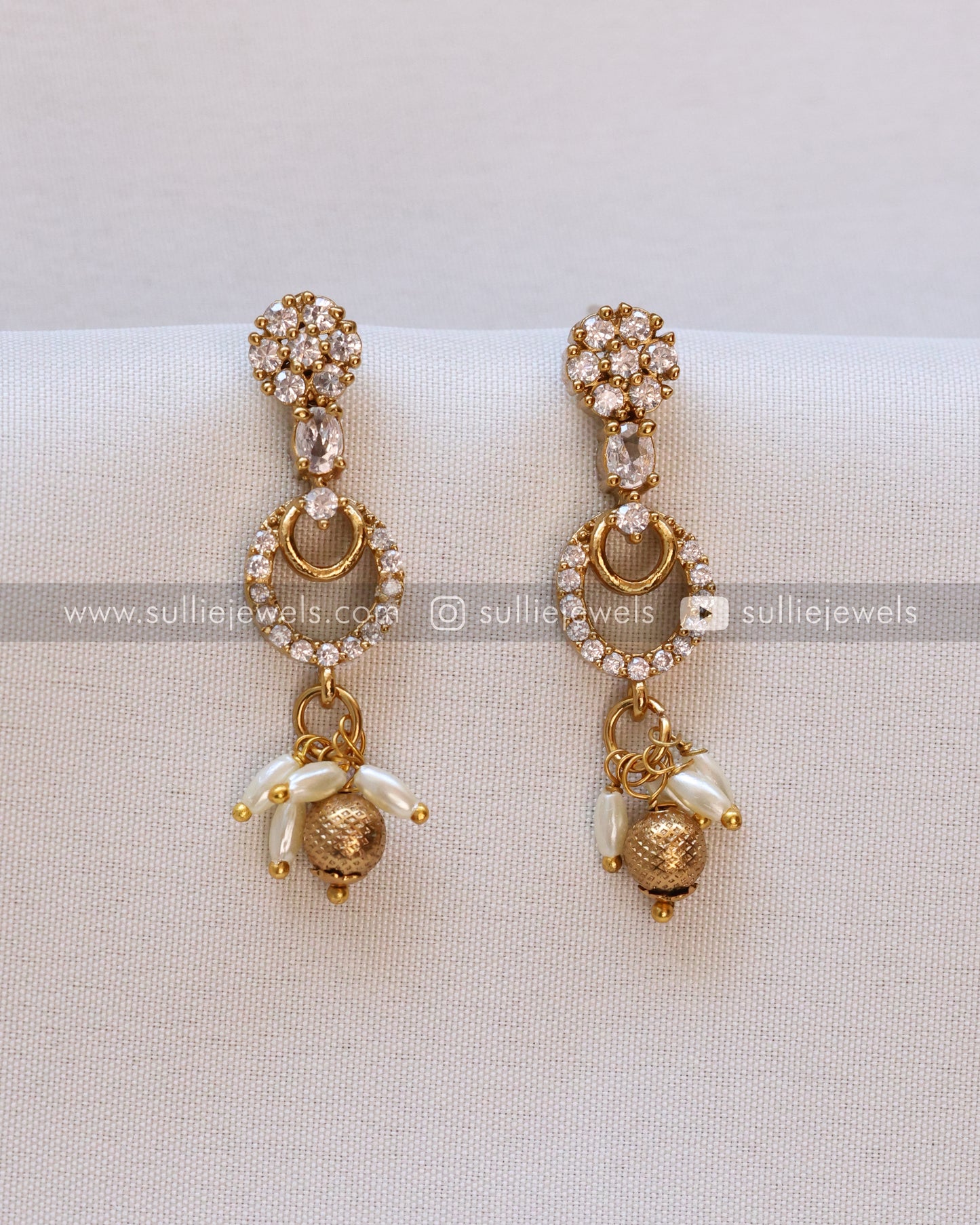 Diamond Ring with drops Necklace & Earring