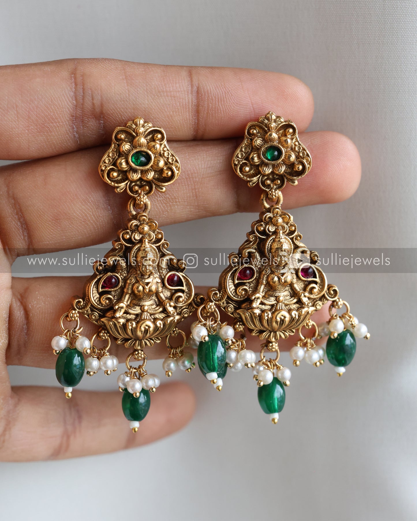 Sullie Basic - Goddess Bridal Green Beads Combo ( 3 piece )