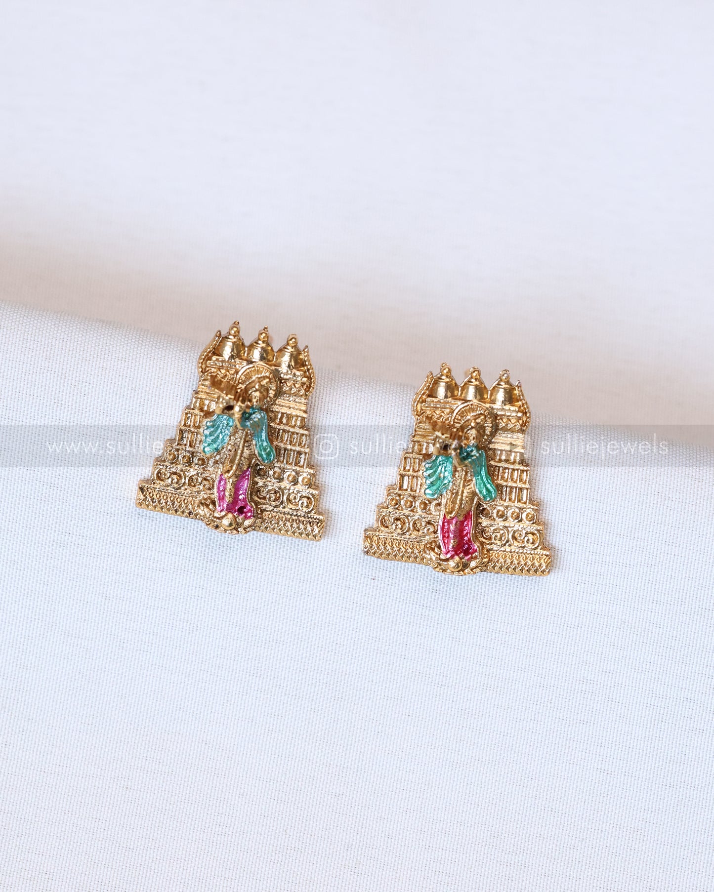 3805 - Sullie Basic - Meenakari Temple Krishna Necklace with Stud