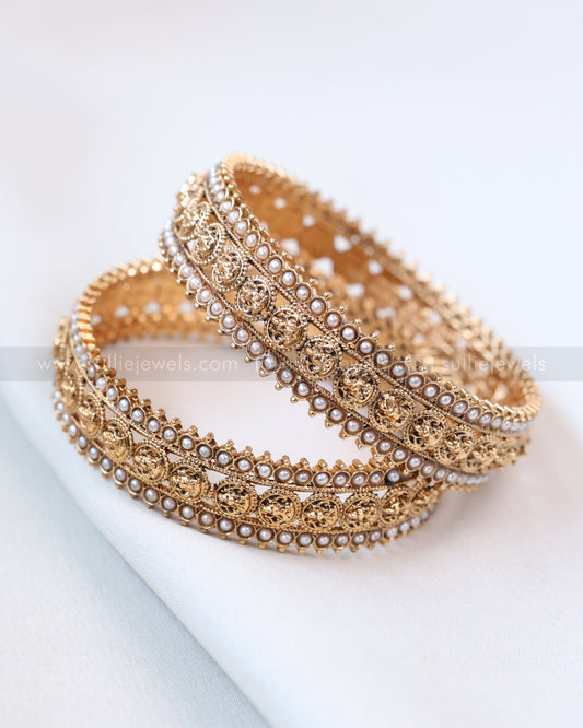 Sullie Basic - Lakshmi Coin Pearl Bangle - Set of 2