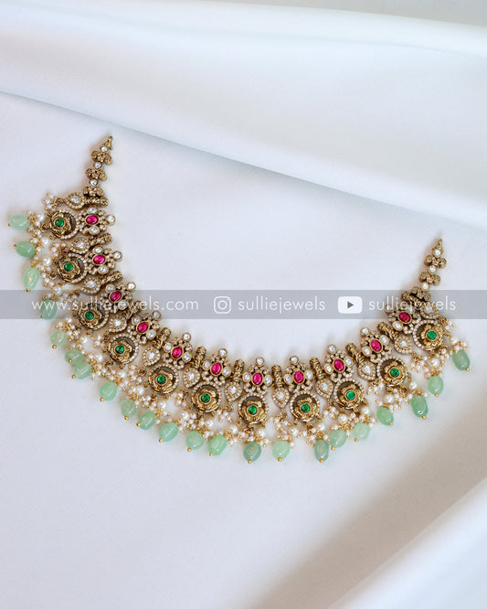 Victorian Jadau Kemp Necklace with Earring