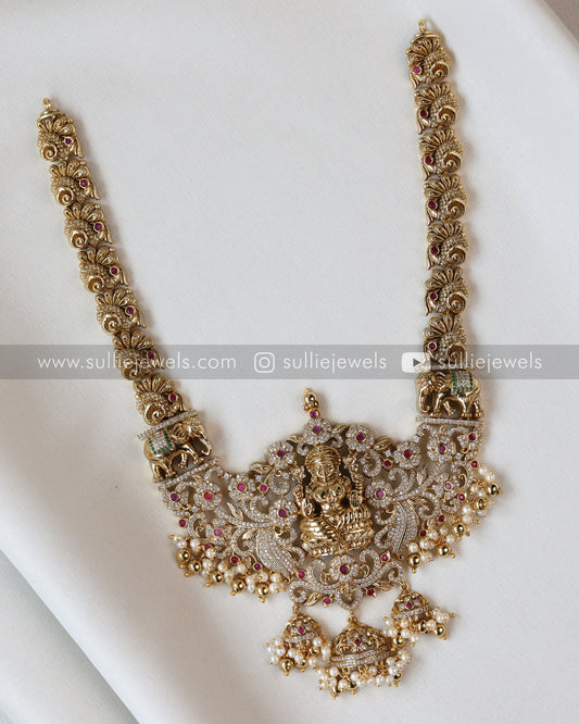 Goddess Stone & Gold Lakshmi Steady Necklace with Jhumka