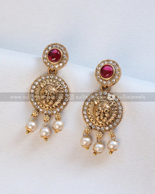 Ruby Jaguar Necklace with Earring