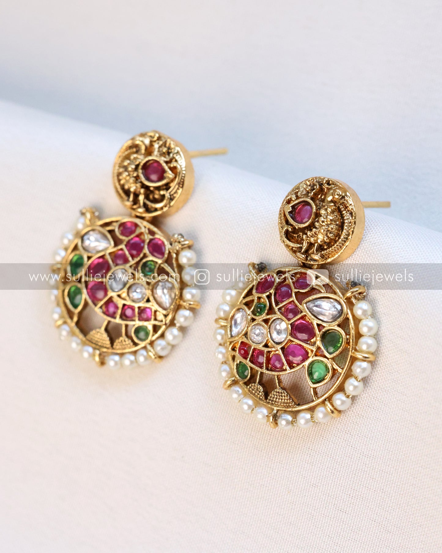 Peacock Premium Jadau Kemp Choker with Earring