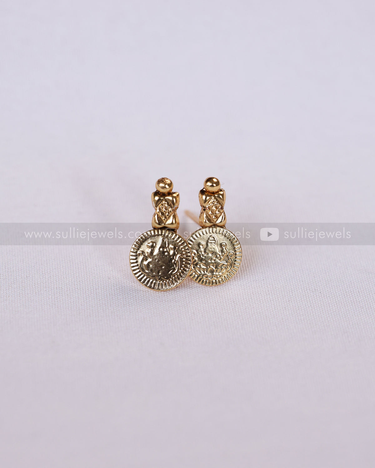 2170 - Sullie Basic Lakshmi Coin Choker / Necklace with Stud