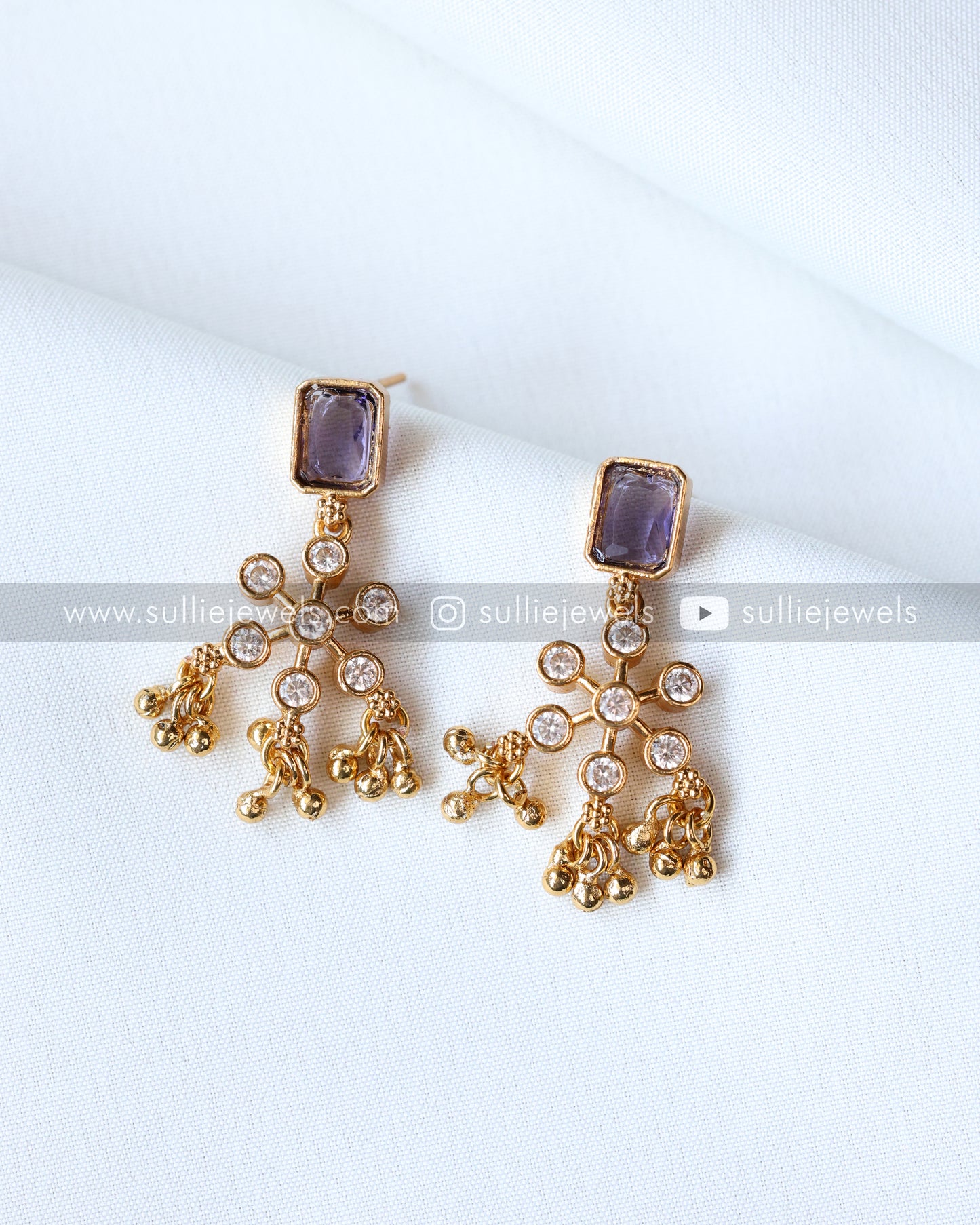 Stone & Flower Necklace with Earring