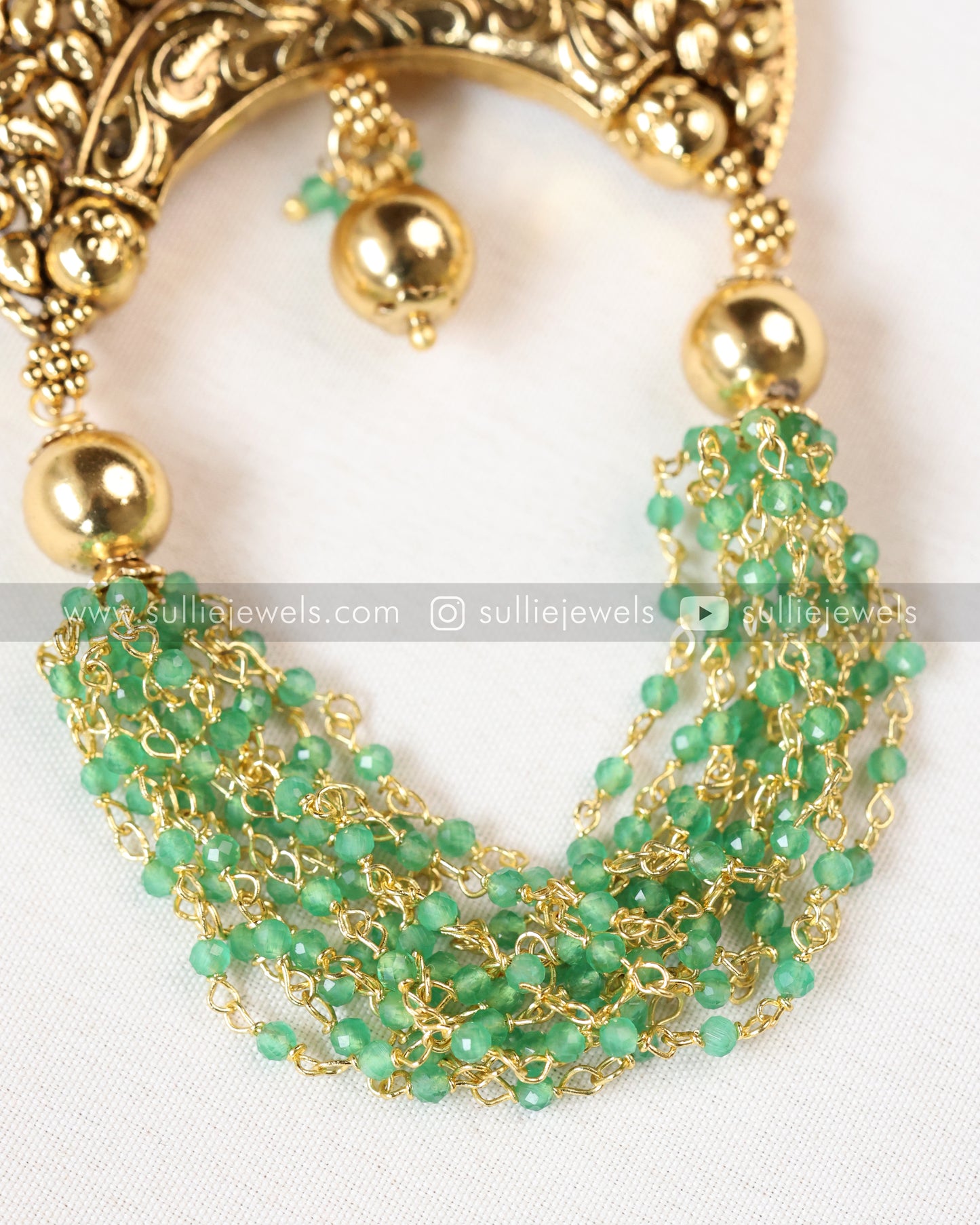 Floral Mint Pearl Beads Hair Brooch - No Idol