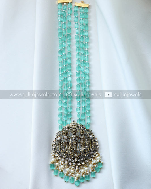 Ram Parivar Pendant & Premium Beads Chain with Earrings