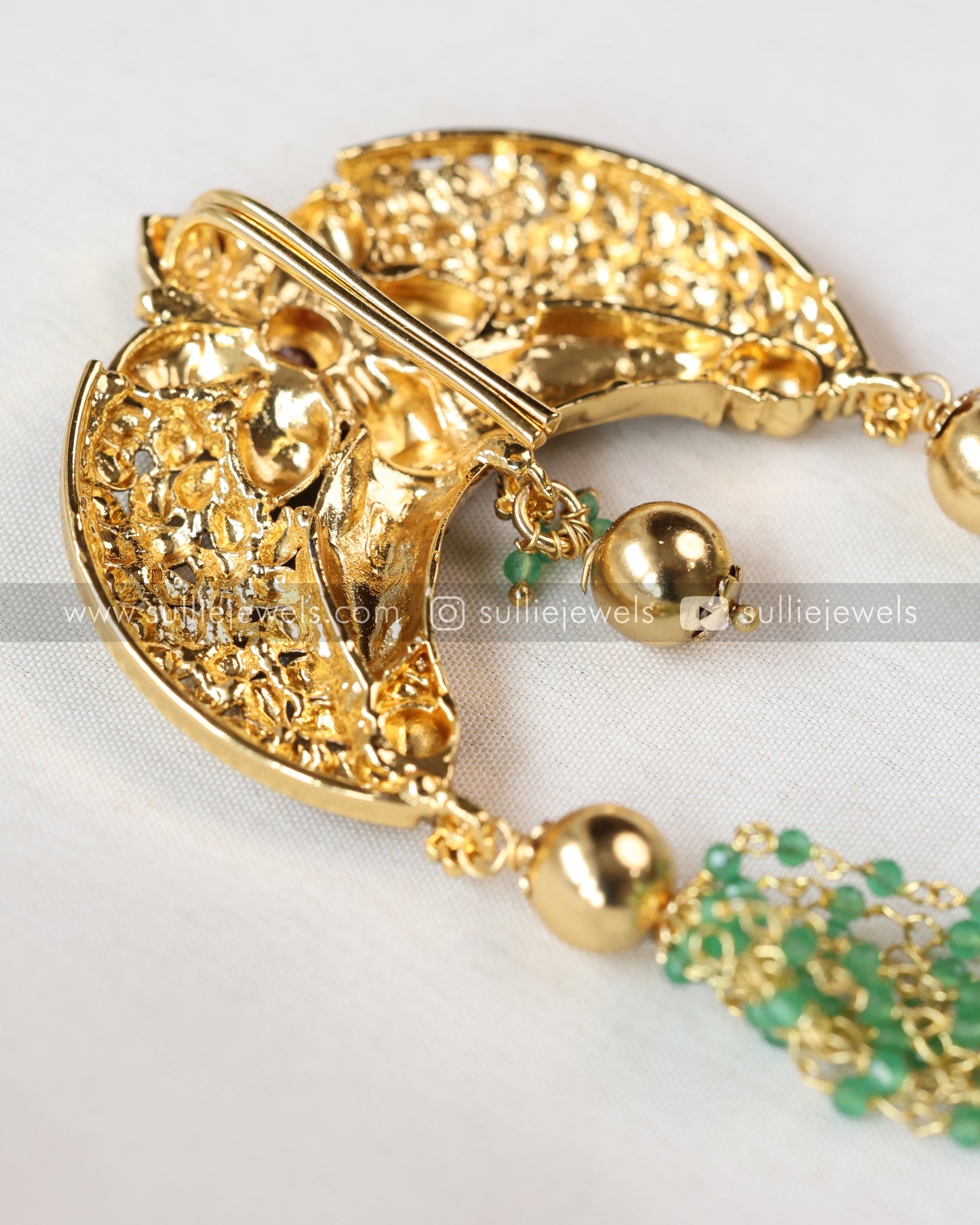 Floral Mint Pearl Beads Hair Brooch - No Idol