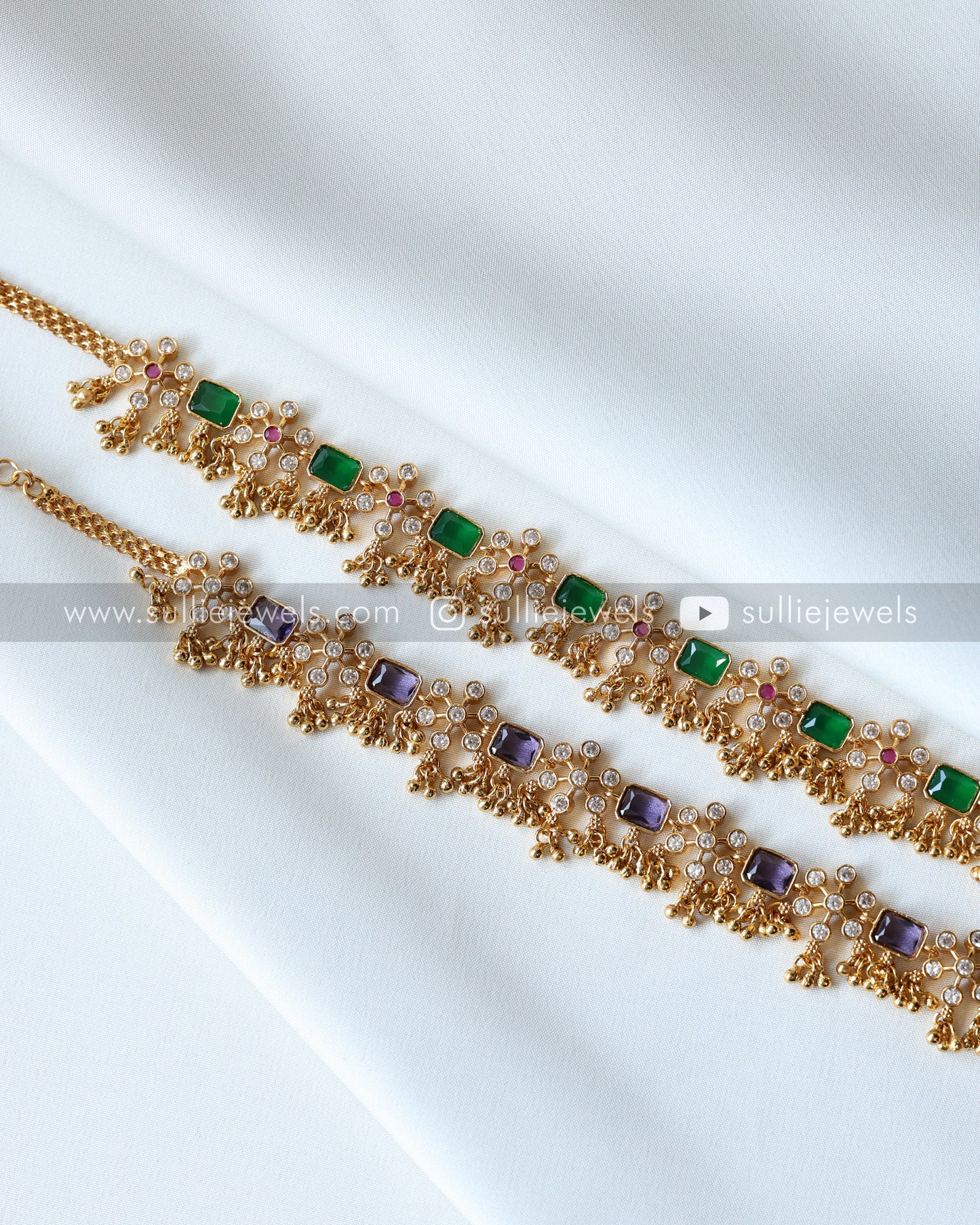 Stone & Flower Necklace with Earring